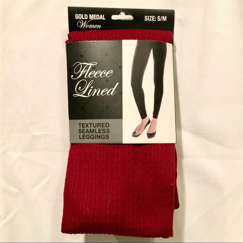 Gold Medal Red Fleece Lined Leggings